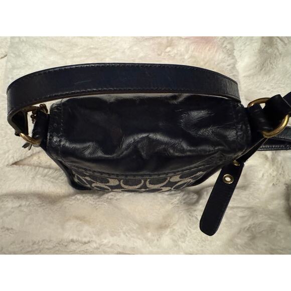 Y2K Vintage Denim Leather Navy Bleeker Crossbody - Picture 10 of 13